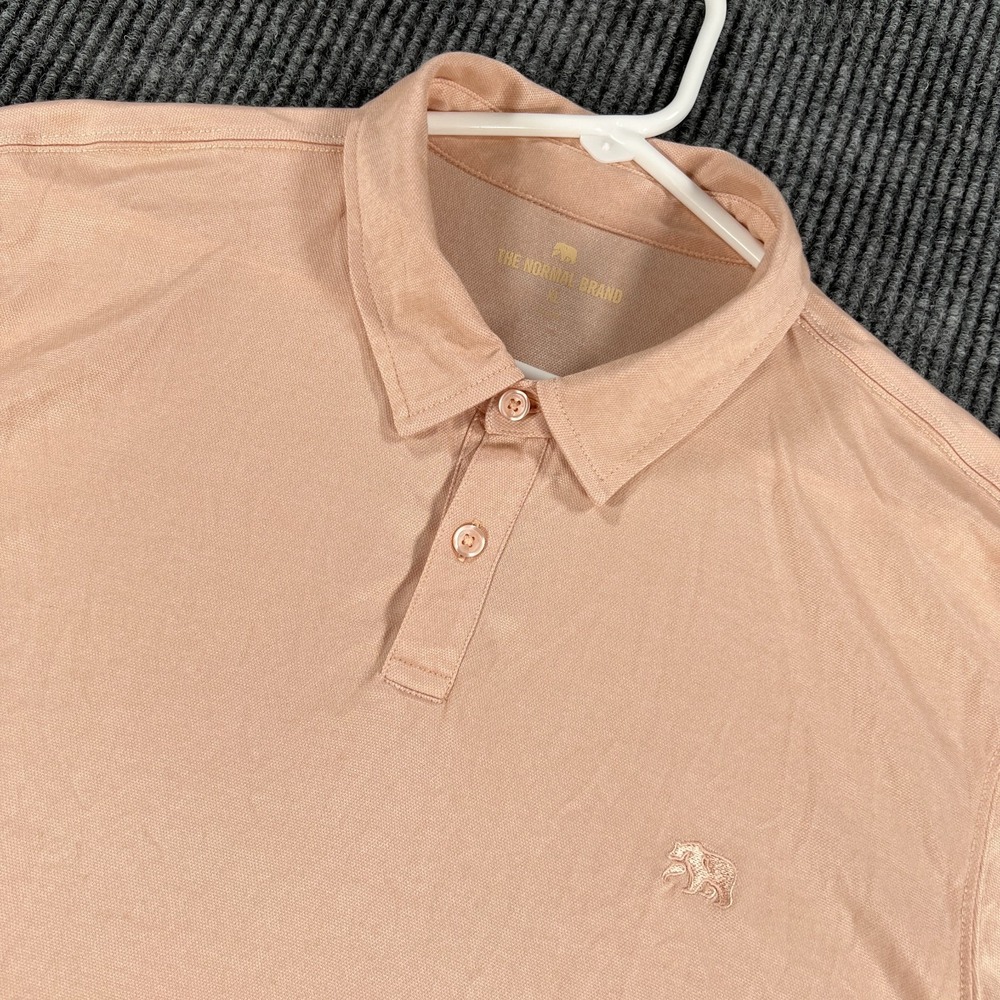 The‎ Normal Brand Polo Shirt Mens XL Peach Short Sleeve Casual Soft Stretch